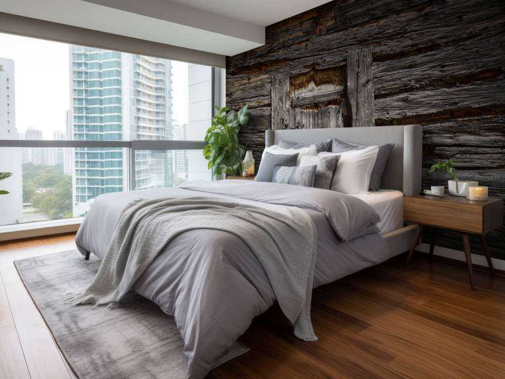 Legno scuro con porta