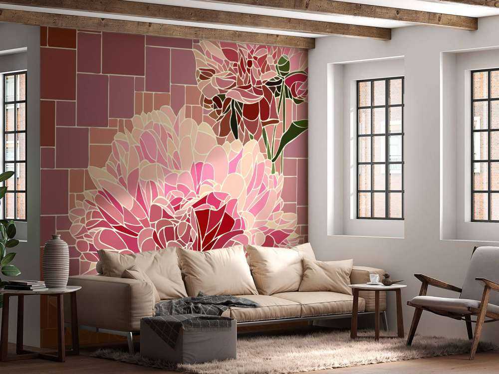 Mosaico di fiori rosa
