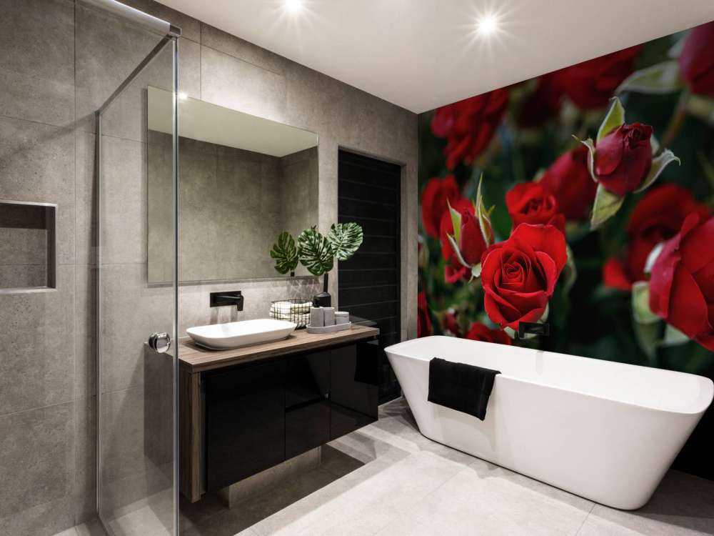 Cespuglio di rose rosse