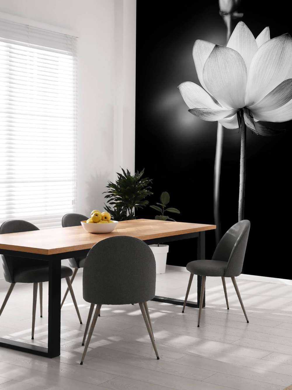 Fiori di loto bianco e nero