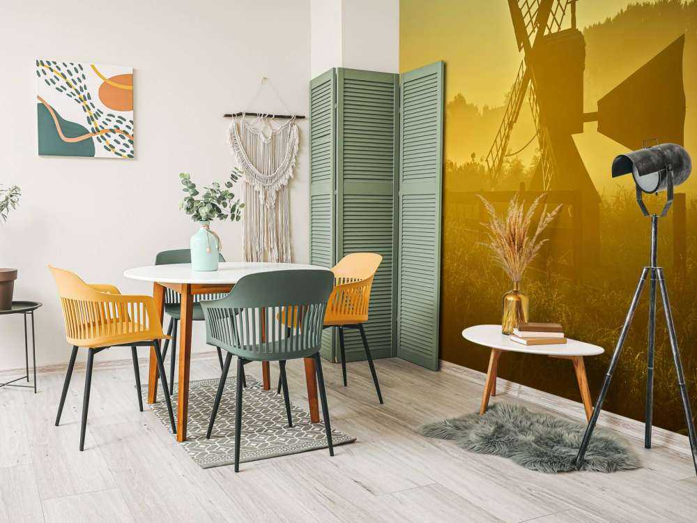 Mulino da prato all'alba