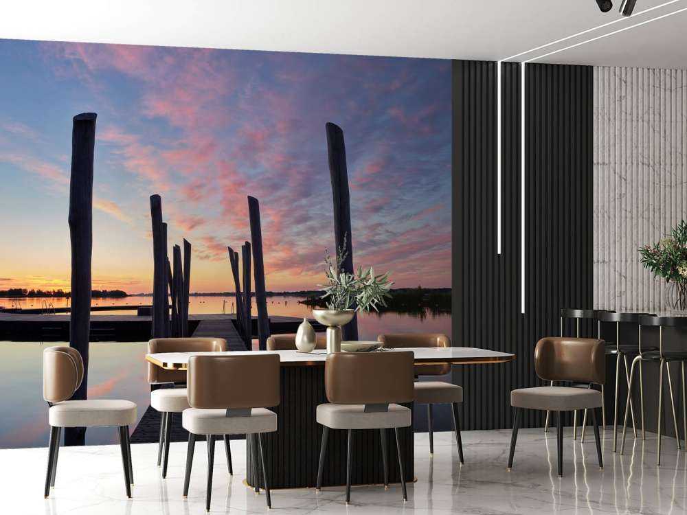 L'alba al bacino di nuoto