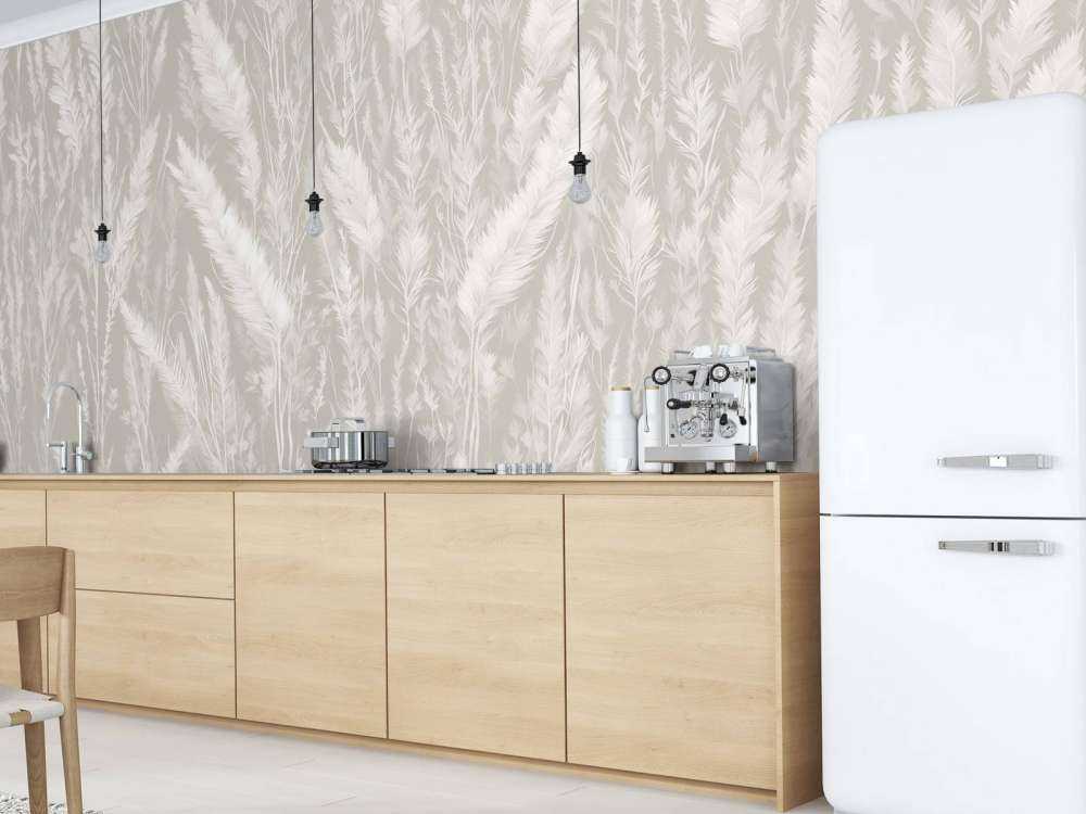 Muro di erbe di campo - grigio