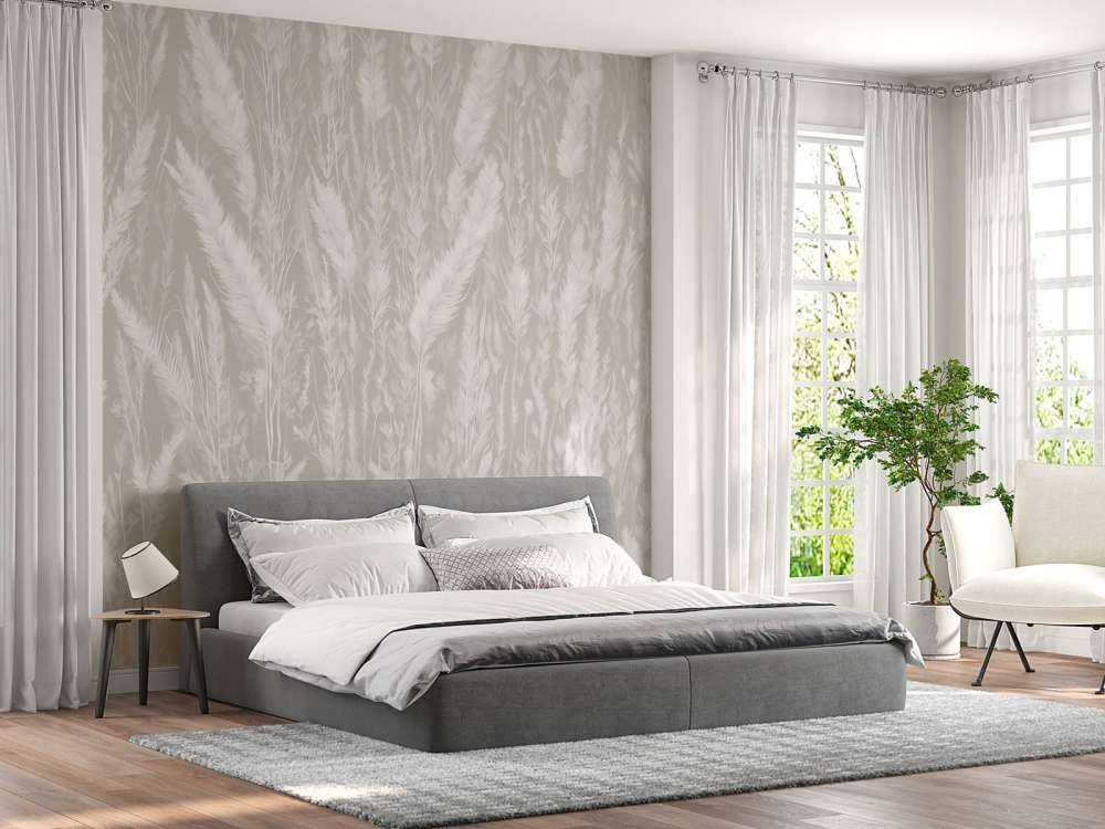 Muro di erbe di campo - grigio