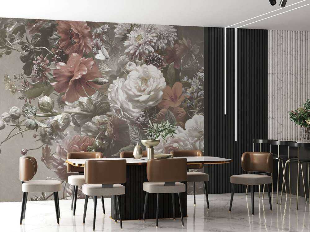 Grande bouquet con papaveri crema