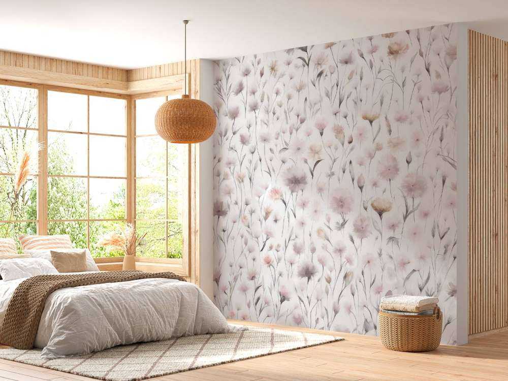 Fiori di mais e erbe di campo rosa