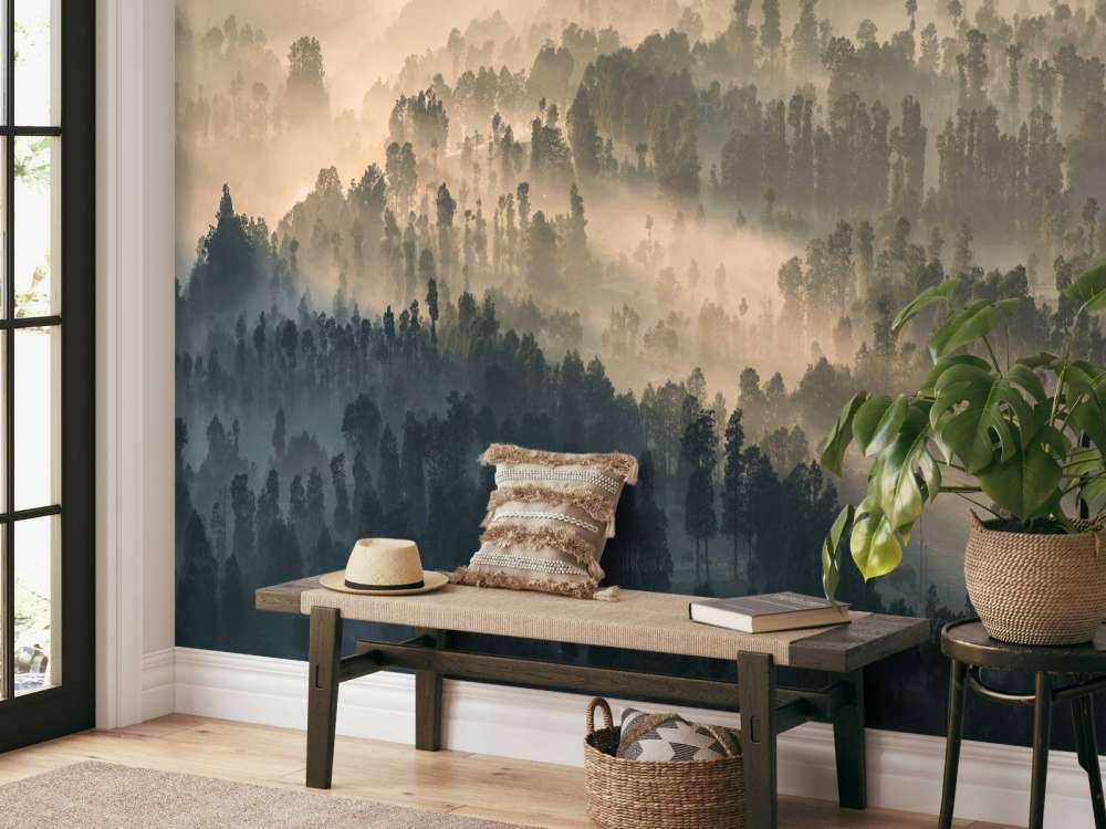 Montagne nebbiose in Indonesia