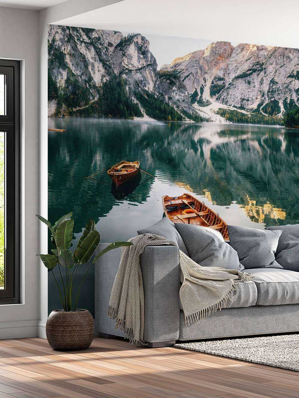 Barche nel lago italiano