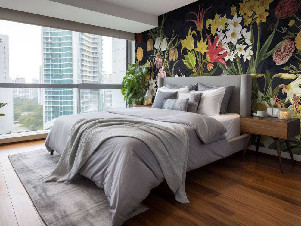 Fiori di Primavera - Grigio Ghiaccio Argento