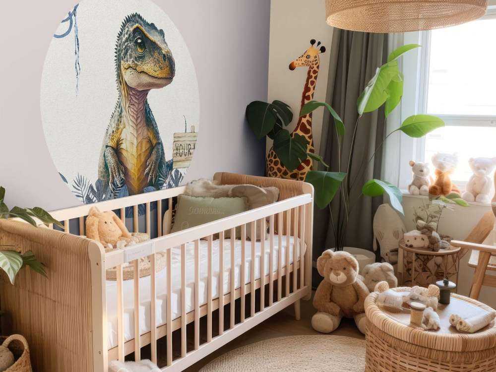 Baby t-rex nella giungla blu