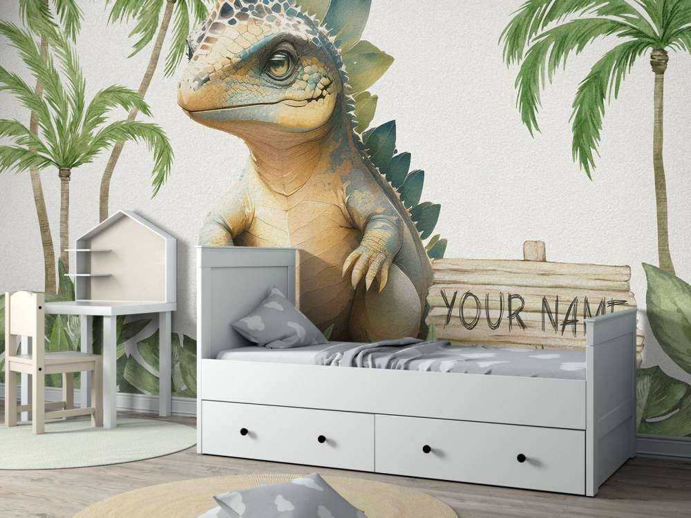 Baby stegosaurus nella giungla