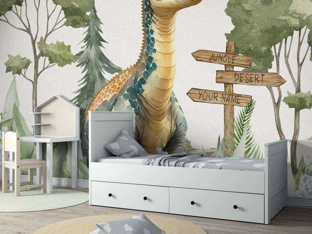 Baby brachiosaurus nella giungla