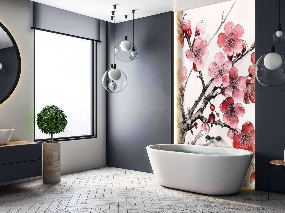 Rami di Fiori di Ciliegio a Inchiostro #6