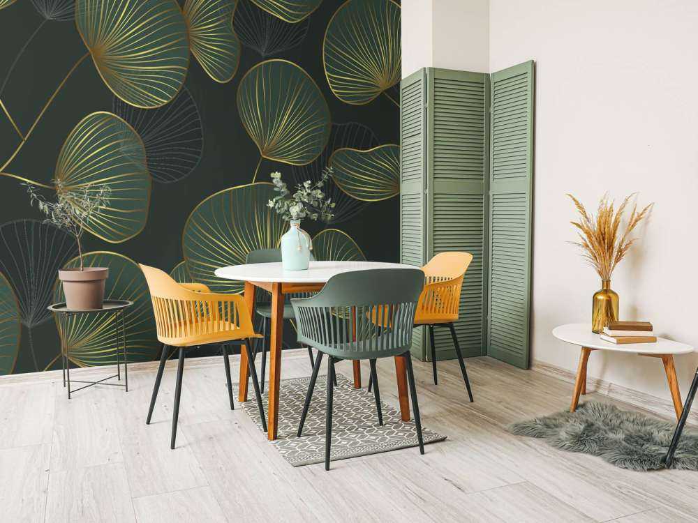 Foglie decorative con oro