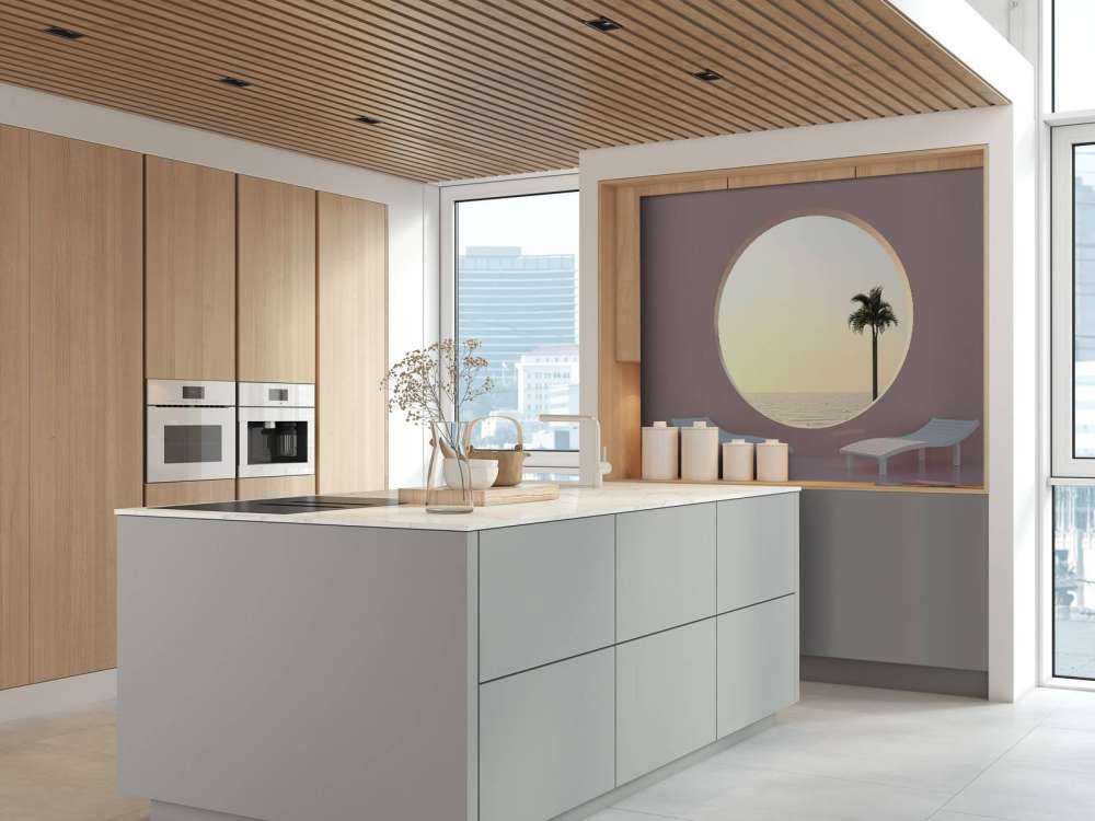 Parete rosa con cerchio