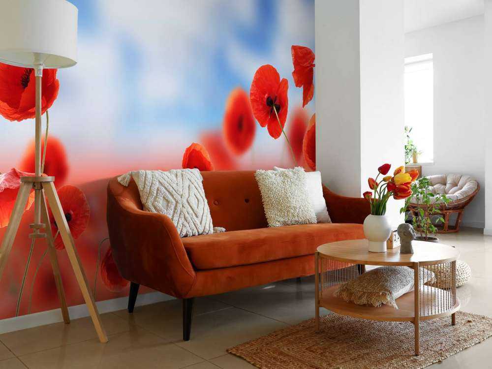 Cielo blu e papaveri rossi