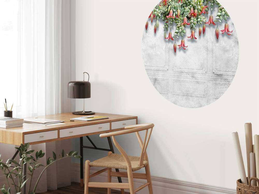 Flores exóticas sobre hormigón