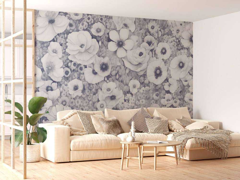 Racconto di Papavero Monocromo Blu