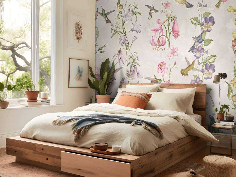 Fiori di prato e giardino taupe