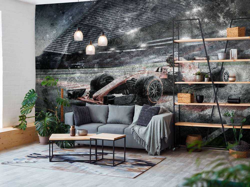 Auto da corsa nello stadio