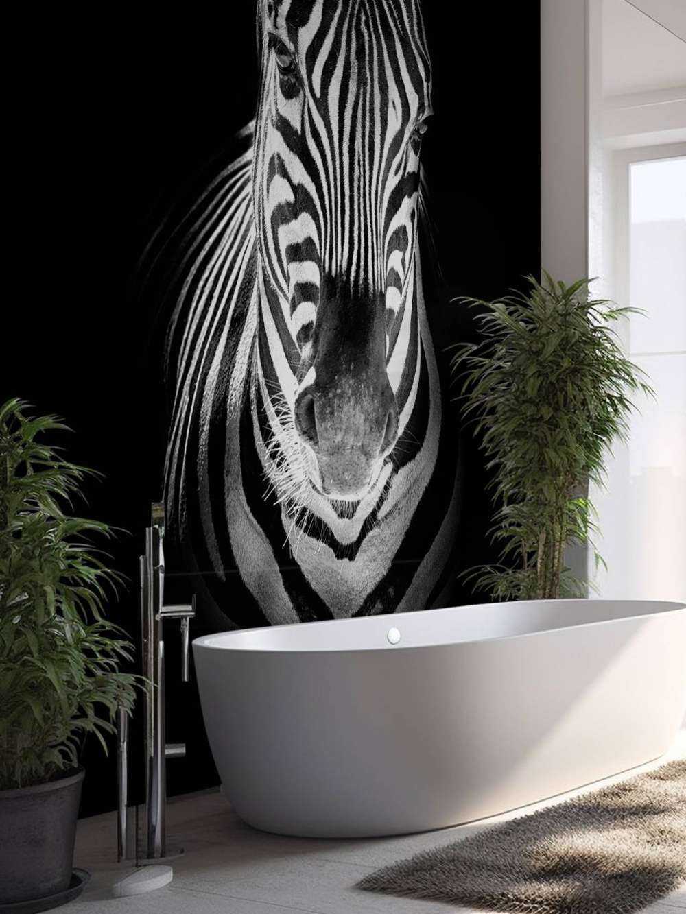 Close-up zebra in bianco e nero