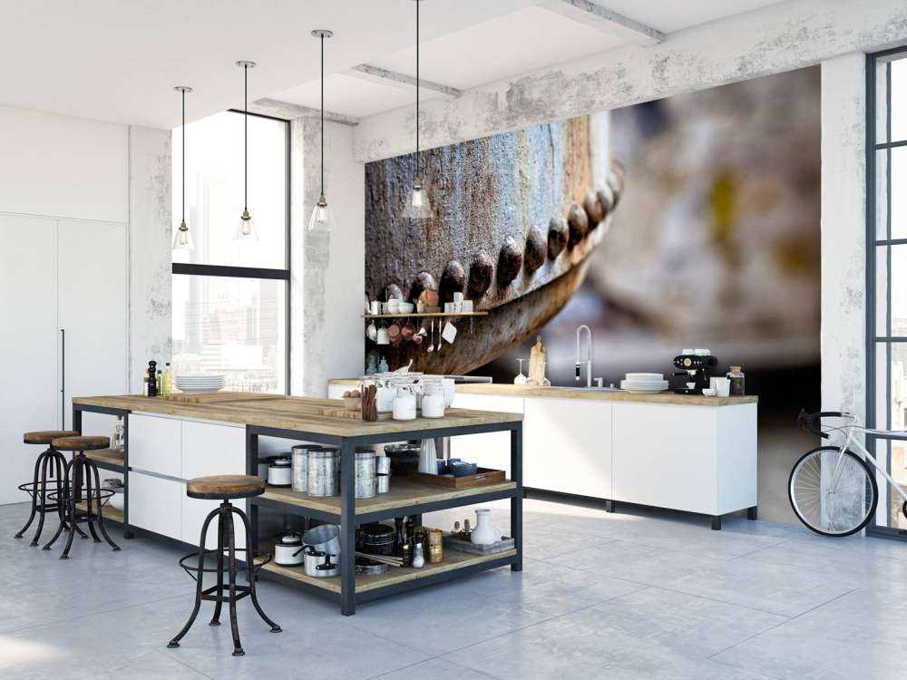 Dettaglio di una caldaia a vapore arrugginita