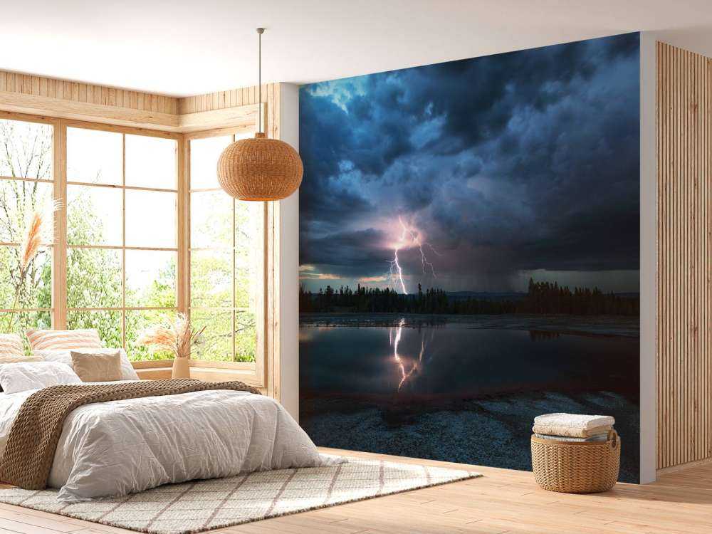 Lightning Above Turquoise Pool