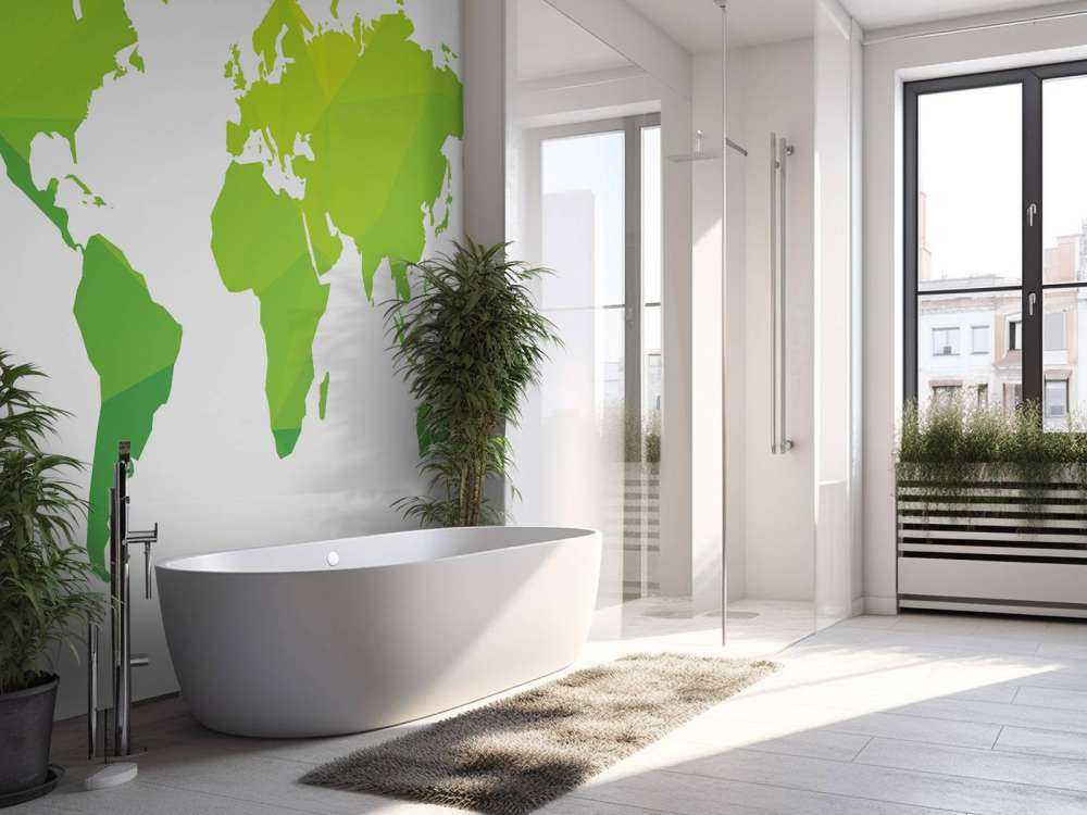 Mappa del mondo verde