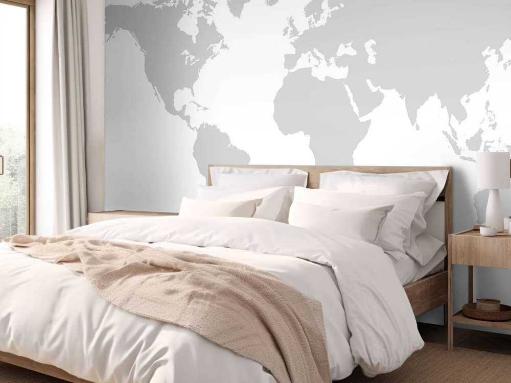 Grigio mappa del mondo