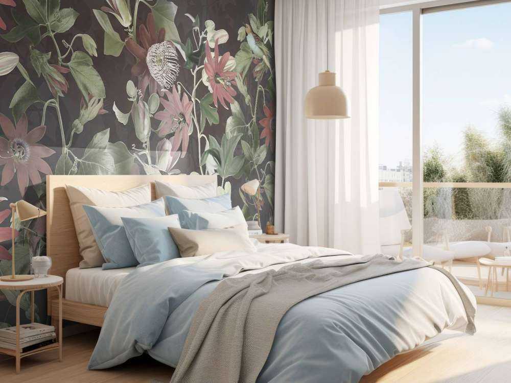 Sette Uccelli in Foliaggio Incantato - Fioritura di Mezzanotte