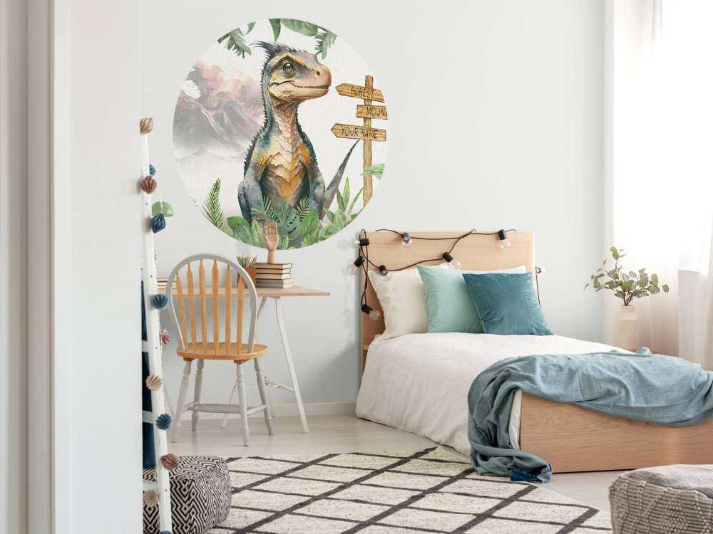 Baby velociraptor nella giungla