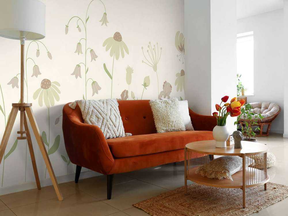 Campo di fiori alto beige con rosa antico