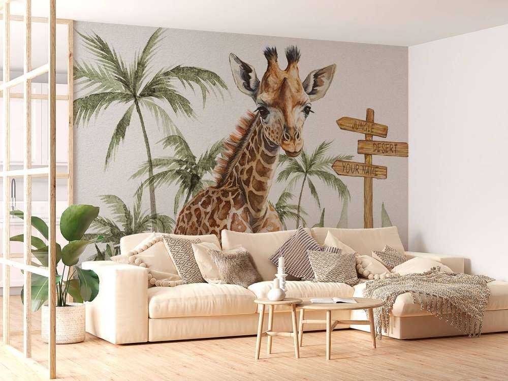 Baby giraffa nella giungla