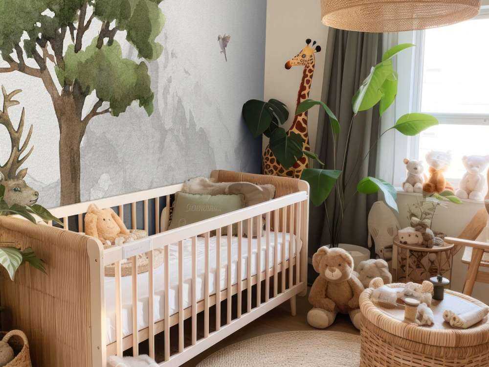 Animali della foresta vicino a una montagna