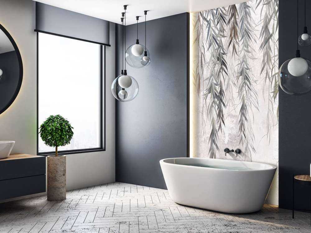 Ramas colgantes sobre el hormigón