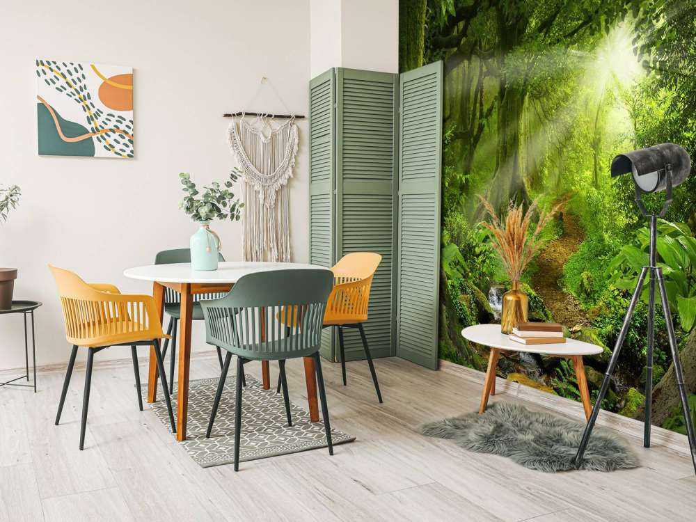 Giungla tropicale con luce solare