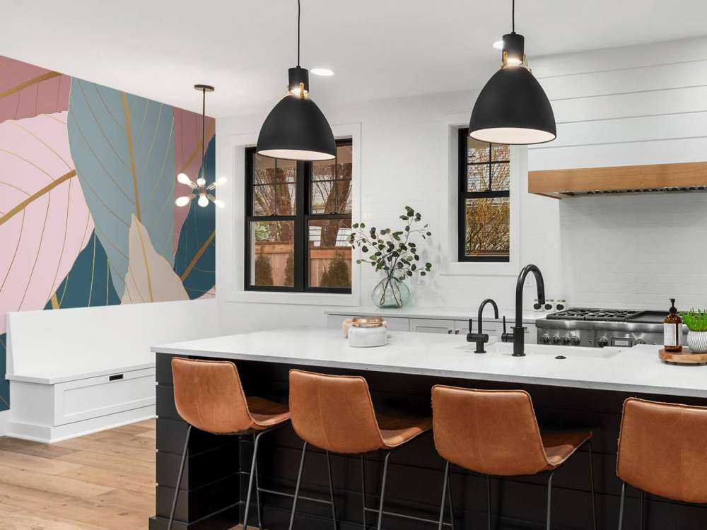 Foglie tropicali con oro