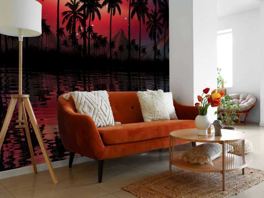 Palme nel cielo rosso