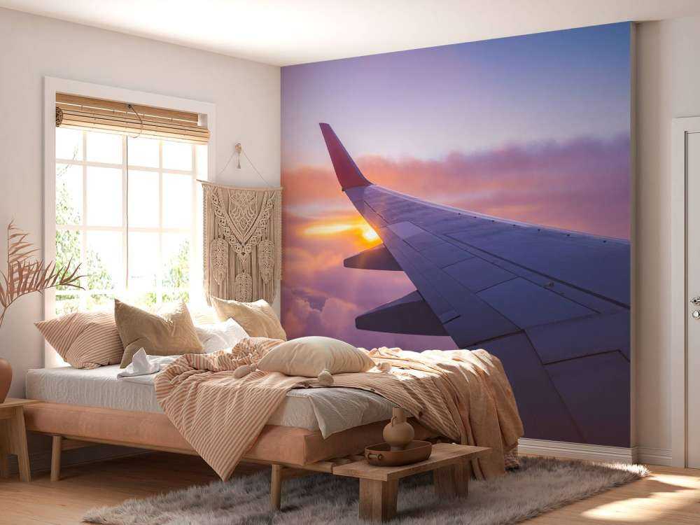 Ala dell'aereo tra le nuvole