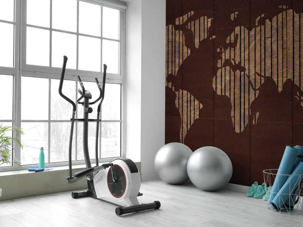 Mappa del mondo con texture in legno