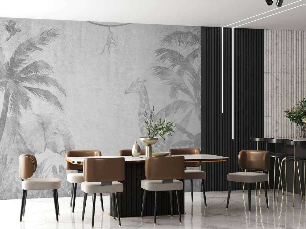 Allegri animali della giungla sul cemento