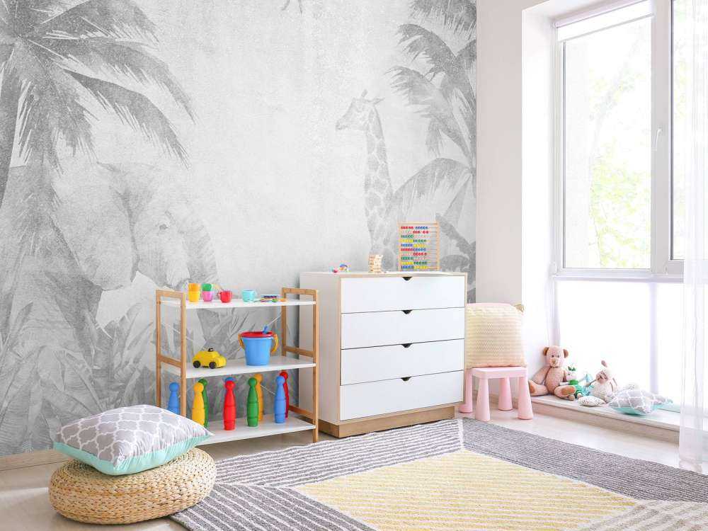 Allegri animali della giungla sul cemento