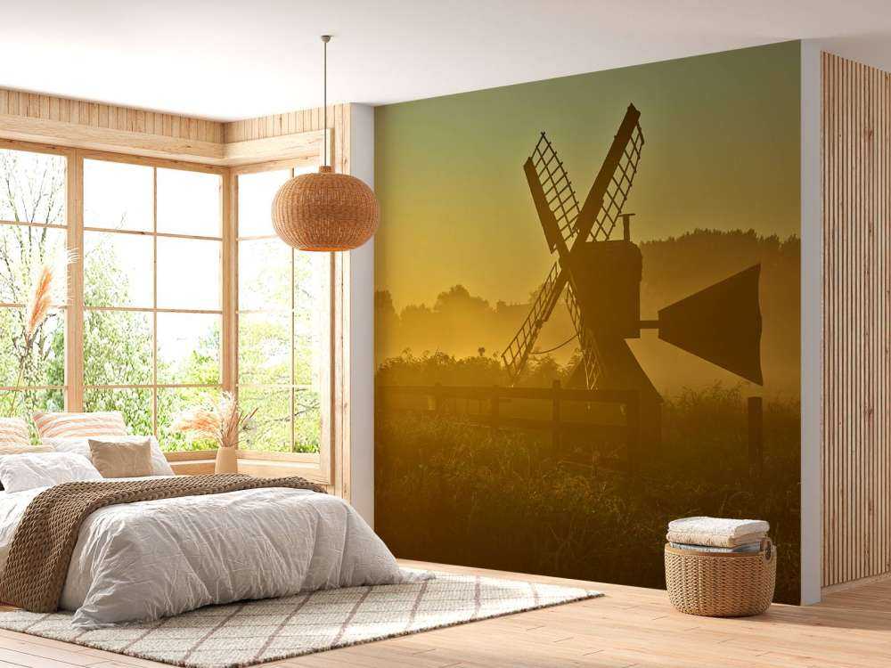 Mulino da prato all'alba