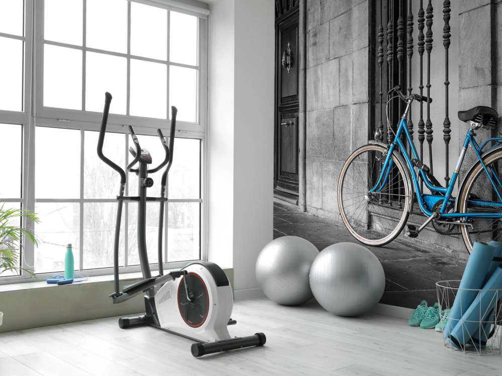 Vecchia bicicletta blu