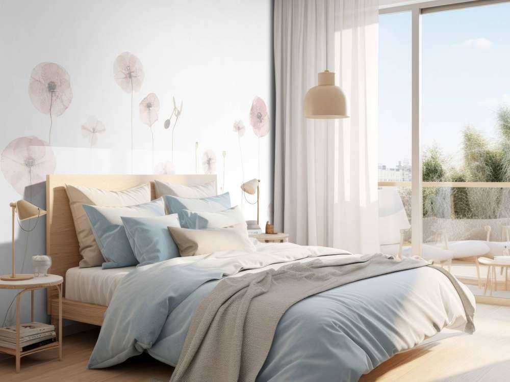 Campo di fiori di papavero rosa antico