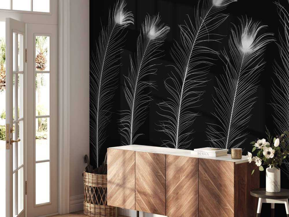 Piume di pavone bianche