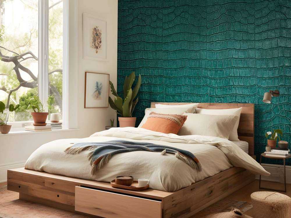 Pelle di rettile in verde