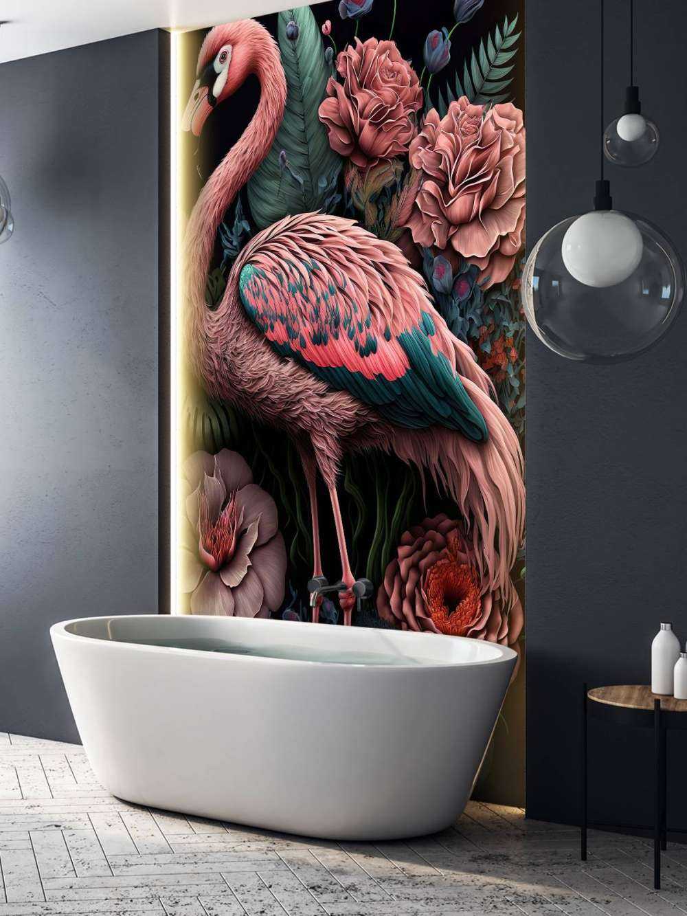 Notte di Splendore Floreale dei Fenicotteri