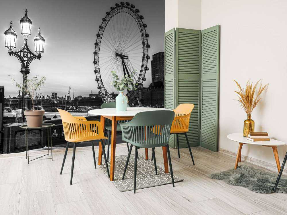 Ruota panoramica in bianco e nero