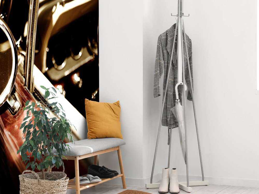 Primo piano rosso auto d'epoca